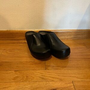 Dansko Black Leather Mules